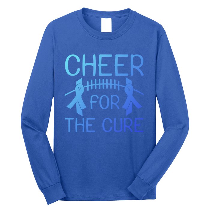 Lung Cancer Awareness Cheer For The Cure Football Gift Long Sleeve Shirt