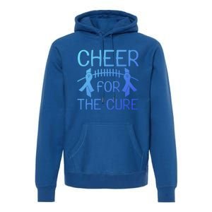 Lung Cancer Awareness Cheer For The Cure Football Gift Premium Hoodie