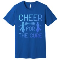 Lung Cancer Awareness Cheer For The Cure Football Gift Premium T-Shirt