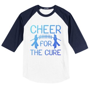 Lung Cancer Awareness Cheer For The Cure Football Gift Baseball Sleeve Shirt