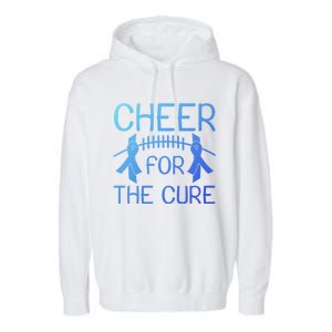 Lung Cancer Awareness Cheer For The Cure Football Gift Garment-Dyed Fleece Hoodie