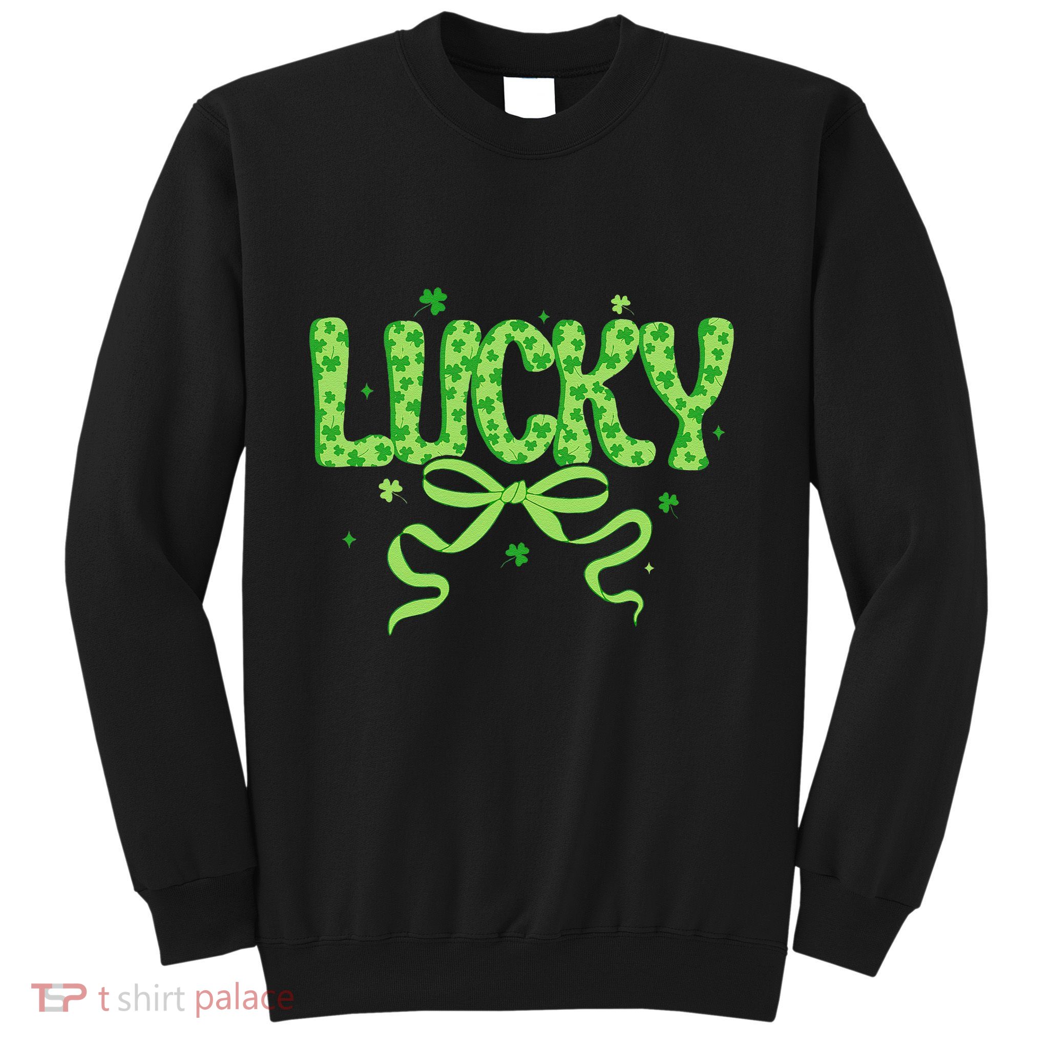 Lucky Coquette Bow St PatrickS Day Shamrock Ireland Irish Sweatshirt