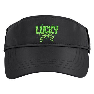 Lucky Coquette Bow St PatrickS Day Shamrock Ireland Irish Adult Drive Performance Visor