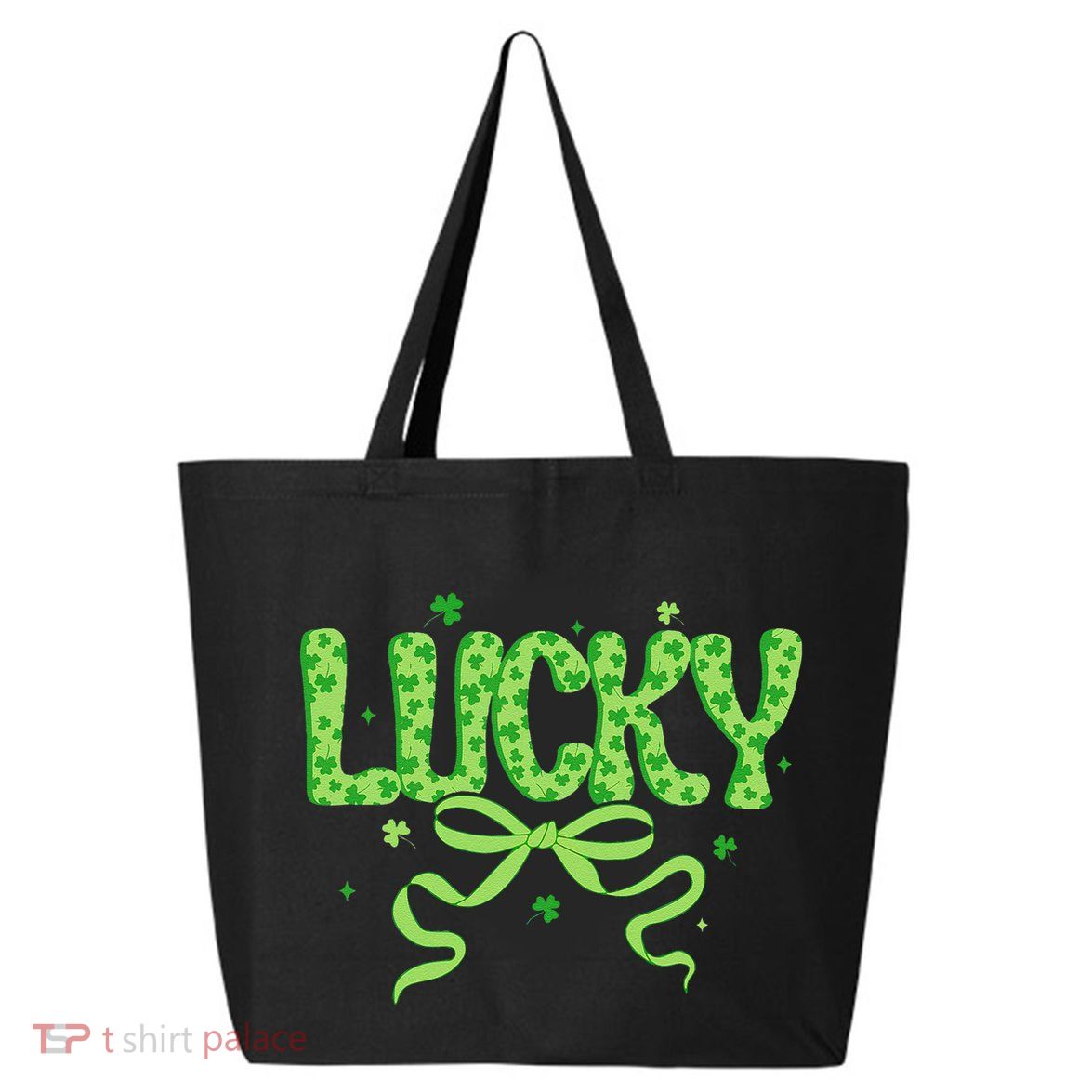Lucky Coquette Bow St PatrickS Day Shamrock Ireland Irish 25L Jumbo Tote