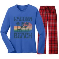 Laguna California Beach Summer Vacation Vintage Great Gift Women's Long Sleeve Flannel Pajama Set 