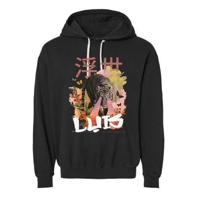 Luis Cute Boy Name With Cool Japanese Tiger & Kanji Garment-Dyed Fleece Hoodie