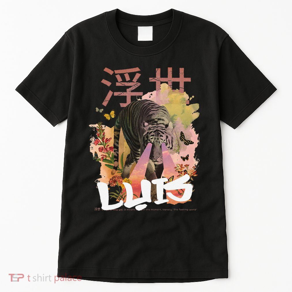 Luis Cute Boy Name With Cool Japanese Tiger & Kanji Tall T-Shirt