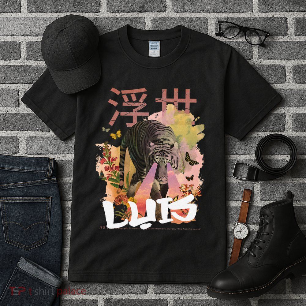 Luis Cute Boy Name With Cool Japanese Tiger & Kanji Tall T-Shirt