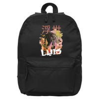 Luis Cute Boy Name With Cool Japanese Tiger & Kanji 16 in Basic Backpack