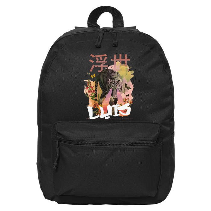 Luis Cute Boy Name With Cool Japanese Tiger & Kanji 16 in Basic Backpack