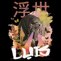 Luis Cute Boy Name With Cool Japanese Tiger & Kanji Youth Performance Sprint T-Shirt