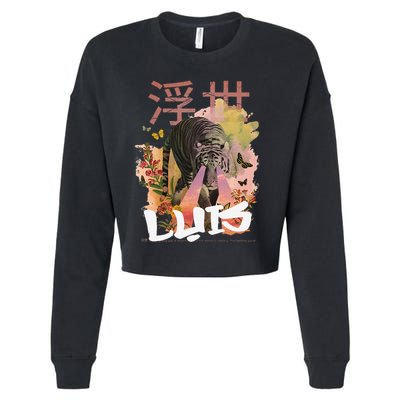 Luis Cute Boy Name With Cool Japanese Tiger & Kanji Cropped Pullover Crew