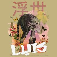 Luis Cute Boy Name With Cool Japanese Tiger & Kanji Cooling Performance Crew T-Shirt