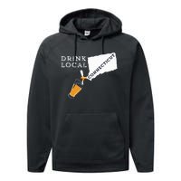 Local Craft Beer Connecticut Drink Local Performance Fleece Hoodie