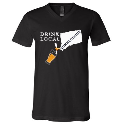 Local Craft Beer Connecticut Drink Local V-Neck T-Shirt