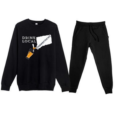 Local Craft Beer Connecticut Drink Local Premium Crewneck Sweatsuit Set