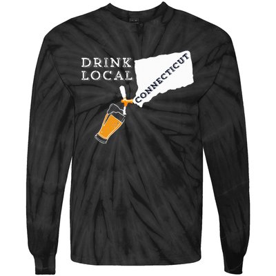 Local Craft Beer Connecticut Drink Local Tie-Dye Long Sleeve Shirt