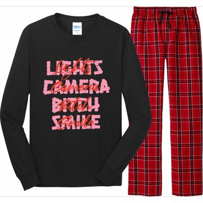 Lights Camera Bitch Smile Long Sleeve Pajama Set