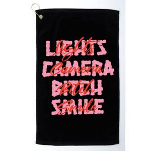 Lights Camera Bitch Smile Platinum Collection Golf Towel