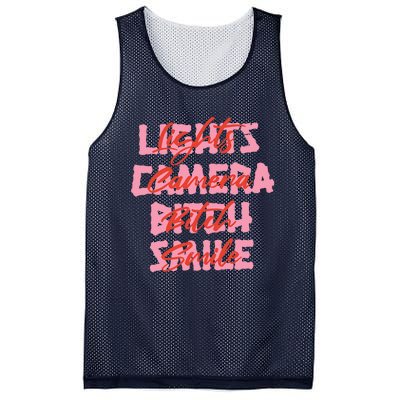 Lights Camera Bitch Smile Mesh Reversible Basketball Jersey Tank