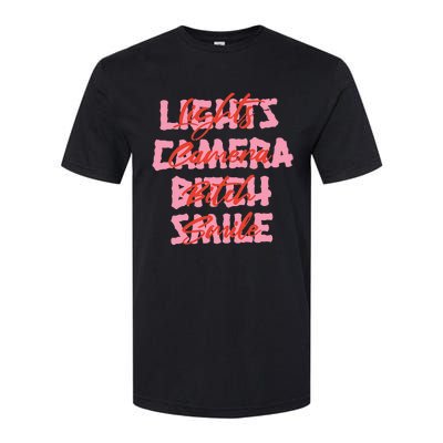 Lights Camera Bitch Smile Softstyle CVC T-Shirt