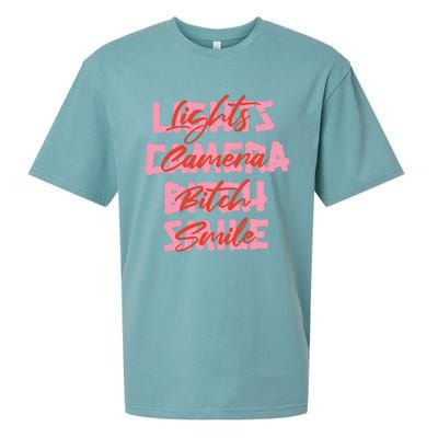 Lights Camera Bitch Smile Sueded Cloud Jersey T-Shirt