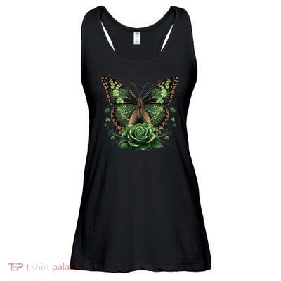 Lucky Celtic Butterfly  Irish Heritage St Ladies Essential Flowy Tank