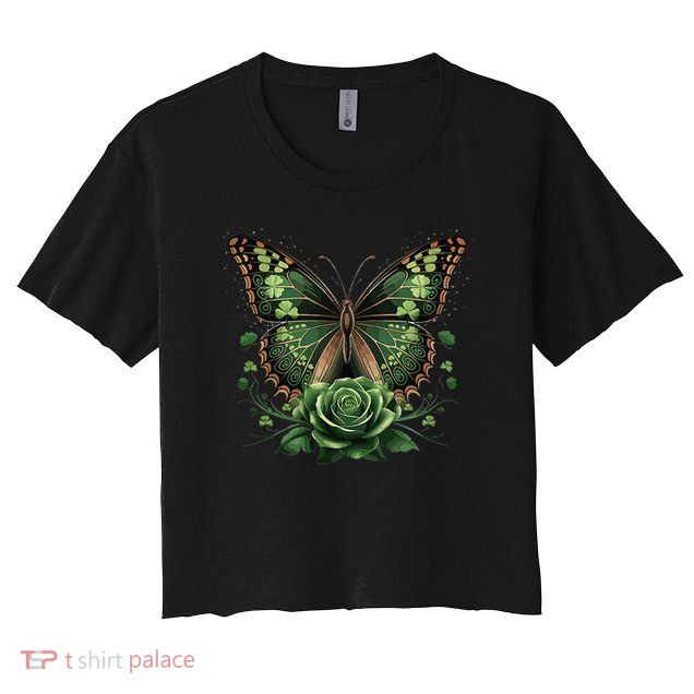 Lucky Celtic Butterfly  Irish Heritage St Crop Top