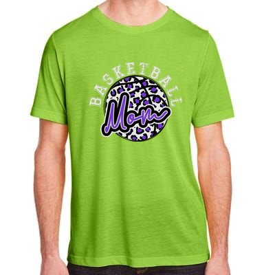 Leopard Cheetah Basketball Mom Family Purple Trendy Spirit Gift Adult ChromaSoft Performance T-Shirt