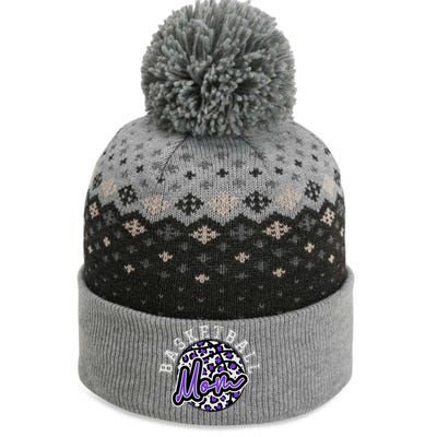 Leopard Cheetah Basketball Mom Family Purple Trendy Spirit Gift The Baniff Cuffed Pom Beanie