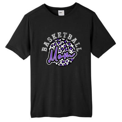 Leopard Cheetah Basketball Mom Family Purple Trendy Spirit Gift Tall Fusion ChromaSoft Performance T-Shirt