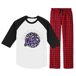 Leopard Cheetah Basketball Mom Family Purple Trendy Spirit Gift Raglan Sleeve Pajama Set