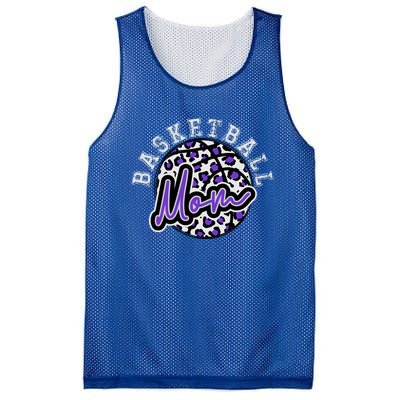 Leopard Cheetah Basketball Mom Family Purple Trendy Spirit Gift Mesh Reversible Basketball Jersey Tank