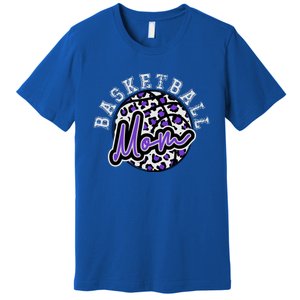 Leopard Cheetah Basketball Mom Family Purple Trendy Spirit Gift Premium T-Shirt