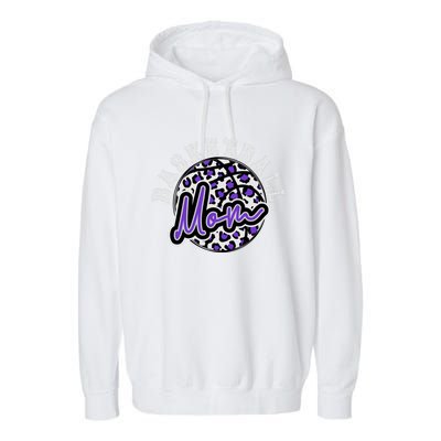 Leopard Cheetah Basketball Mom Family Purple Trendy Spirit Gift Garment-Dyed Fleece Hoodie