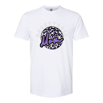 Leopard Cheetah Basketball Mom Family Purple Trendy Spirit Gift Softstyle® CVC T-Shirt