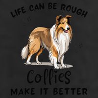 Life Can Be Rough Collies Make It Better Rough Collie 7 Panel Mesh Trucker Snapback Hat