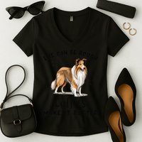 Life Can Be Rough Collies Make It Better Rough Collie Women's V-Neck T-Shirt