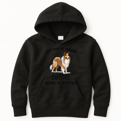 Life Can Be Rough Collies Make It Better Rough Collie Kids Hoodie