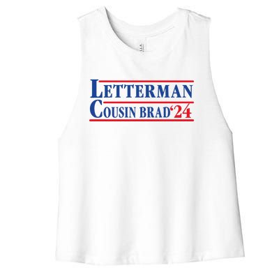 Letterman Cousin Brad 2024 Women's Racerback Cropped Tank