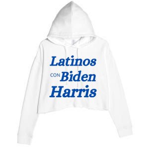 Latinos Con Biden Harris Crop Fleece Hoodie