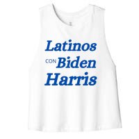 Latinos Con Biden Harris Women's Racerback Cropped Tank