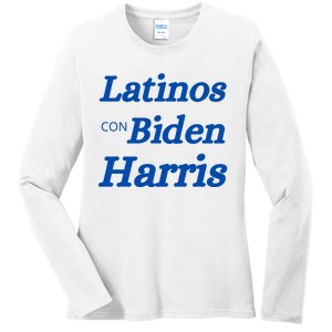 Latinos Con Biden Harris Ladies Long Sleeve Shirt