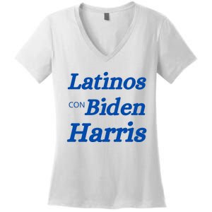 Latinos Con Biden Harris Women's V-Neck T-Shirt