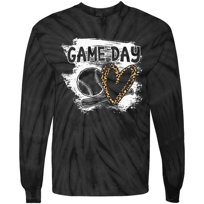 Leopard Cheetah Baseball Fan Baseball Player Tie-Dye Long Sleeve Shirt