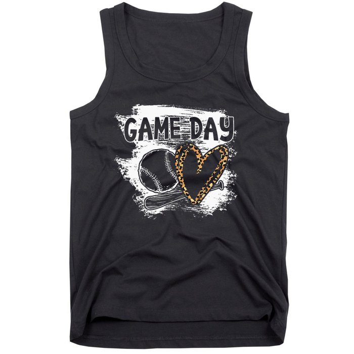 Leopard Cheetah Baseball Fan Baseball Player Tank Top