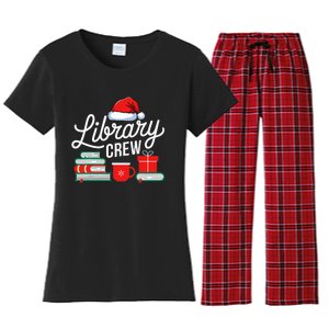 Library Crew Book Lovers Librarian Xmas Holiday Christmas Women's Flannel Pajama Set