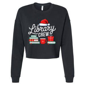 Library Crew Book Lovers Librarian Xmas Holiday Christmas Cropped Pullover Crew