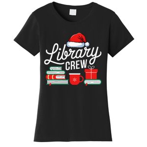 Library Crew Book Lovers Librarian Xmas Holiday Christmas Women's T-Shirt