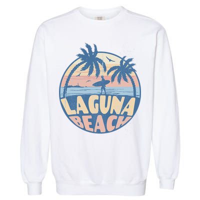Laguna California Beach Surf Summer Vacation Vintage Garment-Dyed Sweatshirt
